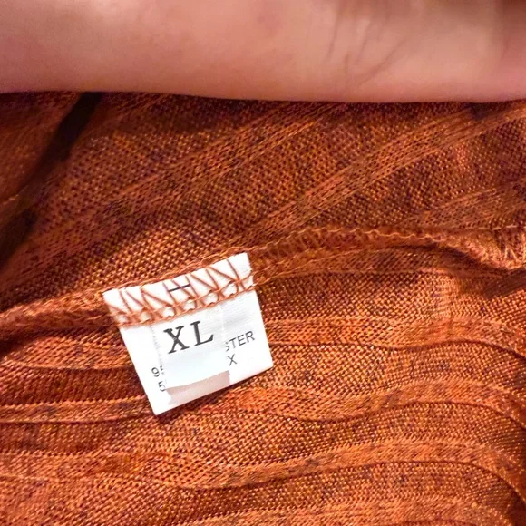Cozy Ribbed Long Sleeve Top - Burnt Orange - Picture 3 of 4